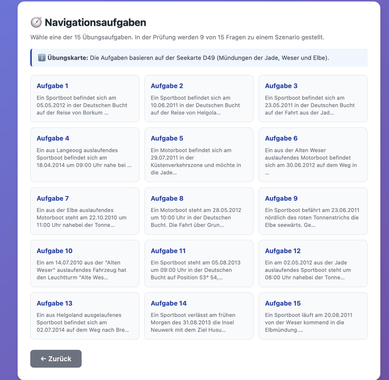 SBF Navigationsaufgaben